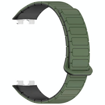 For Huawei Watch Band 10 / 10 NFC I-Shaped Magnetic Silicone Watch Band(Green Black)