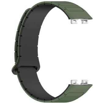 For Huawei Watch Band 10 / 10 NFC I-Shaped Magnetic Silicone Watch Band(Green Black)