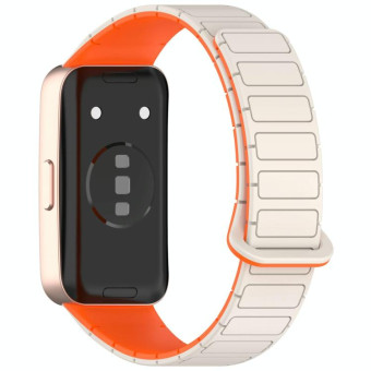For Huawei Watch Band 10 / 10 NFC I-Shaped Magnetic Silicone Watch Band(Starlight Orange)