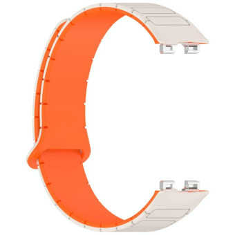 For Huawei Watch Band 10 / 10 NFC I-Shaped Magnetic Silicone Watch Band(Starlight Orange)