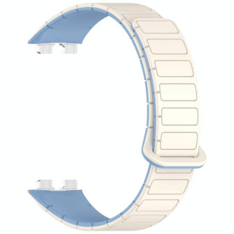 For Huawei Watch Band 10 / 10 NFC I-Shaped Magnetic Silicone Watch Band(White Blue)