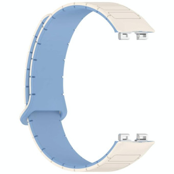 For Huawei Watch Band 10 / 10 NFC I-Shaped Magnetic Silicone Watch Band(White Blue)