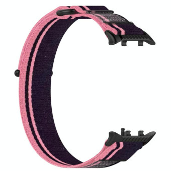 For Huawei Watch D2 Nylon Loop Hook and Loop Fastener Watch Band(Pink Purple)