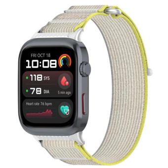 For Huawei Watch D2 Nylon Loop Hook and Loop Fastener Watch Band(Yellow Gray)