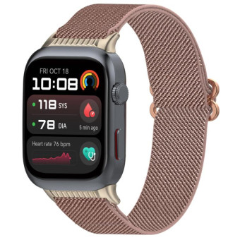 For Huawei Watch D2 Nylon Elastic Braided Watch Band(Rose Pink)
