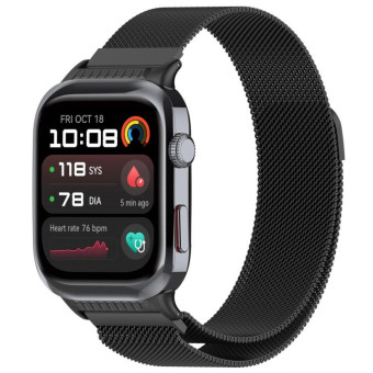 For Huawei Watch D2 Vertical Metal Connector Milanese Magnetic Loop Watch Band(Black)