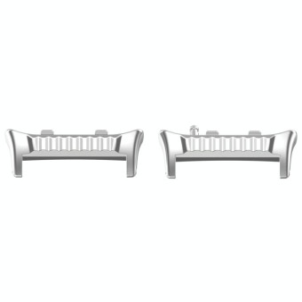 For Huawei Watch D2 1 Pair Metal Head Watch Band Connector(Silver)