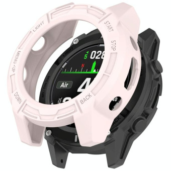 For Garmin Descent G2 Hollow Armor TPU Half Coverage Protective Watch Case(Pink)
