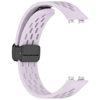 For Huawei Band 10 / 9 / 8 Hole Style Fold Magnetic Buckle Silicone Watch Band(Purple)
