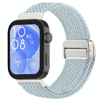 For Huawei Watch Fit 4 / Fit4 Pro / Fit3 Magnetic Buckle Loop Braid Watch Band(Light Mint Green)