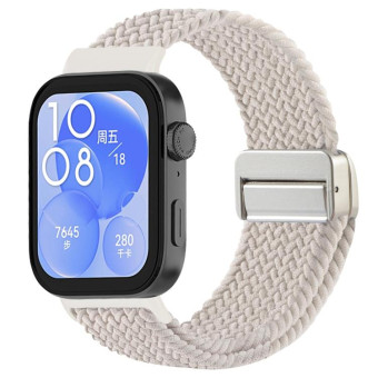 For Huawei Watch Fit 4 / Fit4 Pro / Fit3 Magnetic Buckle Loop Braid Watch Band(Starlight)
