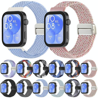 For Huawei Watch Fit 4 / Fit4 Pro / Fit3 Magnetic Buckle Loop Braid Watch Band(Ocean Blue)