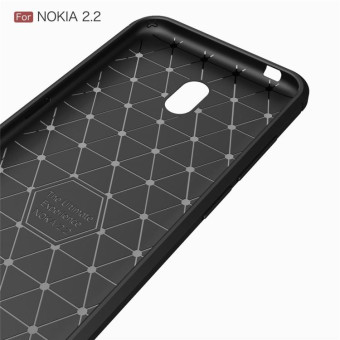 Brushed Texture Carbon Fiber TPU Case for Nokia 2.2(Red)