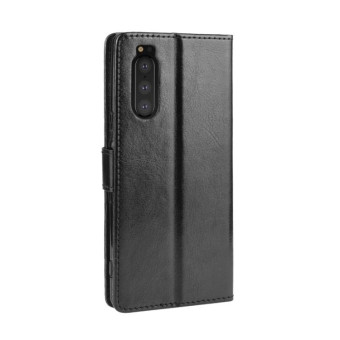 Retro Crazy Horse Texture Horizontal Flip Leather Case for Sony Xperia 2 , with Holder & Card Slots & Photo Frame(Black)