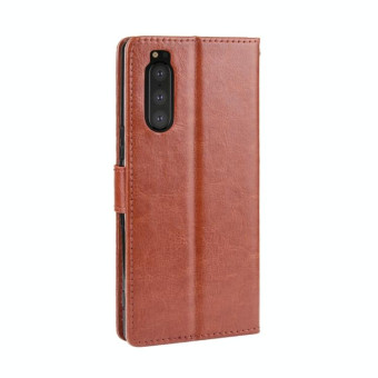 Retro Crazy Horse Texture Horizontal Flip Leather Case for Sony Xperia 2 , with Holder & Card Slots & Photo Frame(Brown)