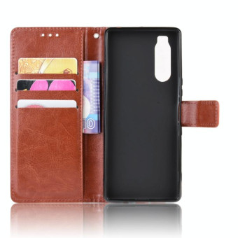 Retro Crazy Horse Texture Horizontal Flip Leather Case for Sony Xperia 2 , with Holder & Card Slots & Photo Frame(Brown)