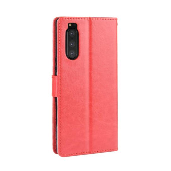 Retro Crazy Horse Texture Horizontal Flip Leather Case for Sony Xperia 2 , with Holder & Card Slots & Photo Frame(Red)