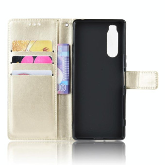 Retro Crazy Horse Texture Horizontal Flip Leather Case for Sony Xperia 2 , with Holder & Card Slots & Photo Frame(Gold)