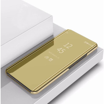 Plating Mirror Left and Right Flip Cover with Bracket Holster for Xiaomi CC9 / A3 Lite(Gold)