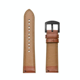 For Samsung Galaxy Watch Active 20mm Leather Eyelet Sport Watch Band (All Brown)