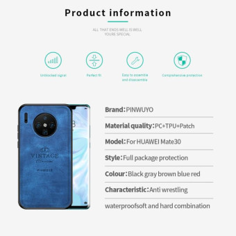 For Huawei Mate 30 PINWUYO Shockproof Waterproof Full Coverage PC + TPU + Skin Protective Case(Red)