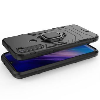 For Xiaomi Redmi Note8 PC + TPU Shockproof Protective Case with Magnetic Ring Holder(Navy blue)