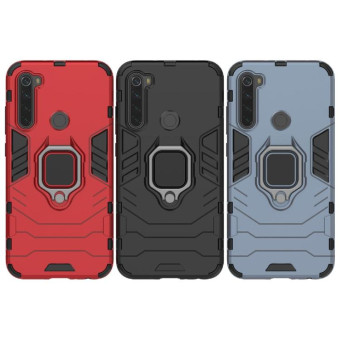 For Redmi Note8 Pro PC + TPU Shockproof Protective Case with Magnetic Ring Holder(Red)