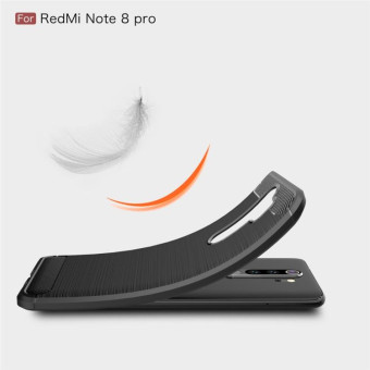 For Xiaomi Redmi Note 8 Pro Brushed Texture Carbon Fiber TPU Case(Black)