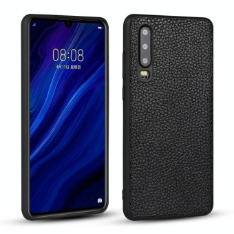 For Huawei P30 Litchi PU Leather Anti-falling TPU Protective Case(Black)