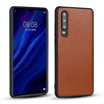For Huawei P30 Litchi PU Leather Anti-falling TPU Protective Case(brown)
