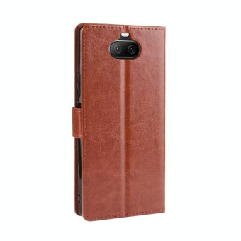 For Sony Xperia 8 Retro Crazy Horse Texture Horizontal Flip Leather Case , with Holder & Card Slots & Photo Frame(Brown)