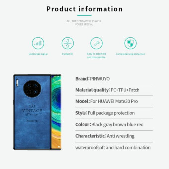 For Huawei Mate 30 Pro PINWUYO Zun Series PC + TPU + Skin Waterproof and Anti-fall All-inclusive Protective Case(Gray)
