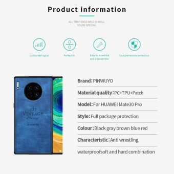 For Huawei Mate 30 Pro PINWUYO Zun Series PC + TPU + Skin Waterproof and Anti-fall All-inclusive Protective Case(Red)