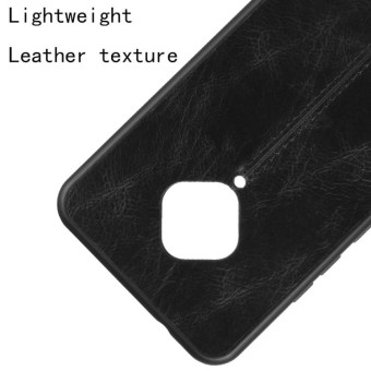 For Vivo V17 / S1 Pro International Edition Shockproof Sewing Cow Pattern Skin PC + PU + TPU Case(Black)