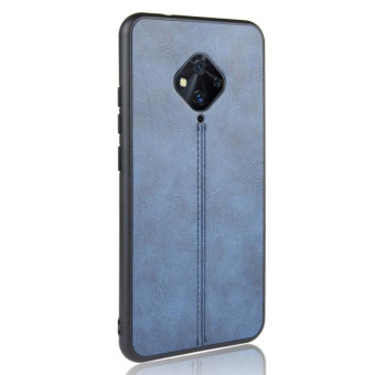 For Vivo V17 / S1 Pro International Edition Shockproof Sewing Cow Pattern Skin PC + PU + TPU Case(Blue)