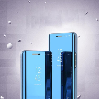 For VIVO V17 Plated Mirror Horizontal Flip Cover with Stand Mobile Phone Holster(Purple Blue)