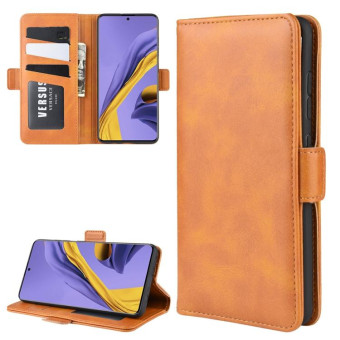 For Galaxy A51 (4G) Dual-side Magnetic Buckle Horizontal Flip Leather Case with Holder & Card Slots & Wallet(Yellow)