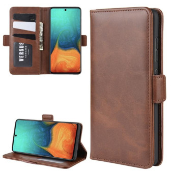 For Galaxy A71 Dual-side Magnetic Buckle Horizontal Flip Leather Case with Holder & Card Slots & Wallet(Brown)