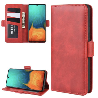 For Galaxy A71 Dual-side Magnetic Buckle Horizontal Flip Leather Case with Holder & Card Slots & Wallet(Red)