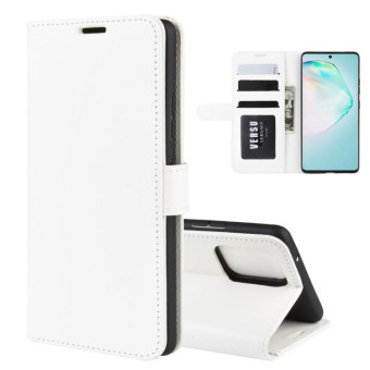 For Galaxy A91  /M80S / S10 Lite    R64 Texture Single Horizontal Flip Protective Case with Holder & Card Slots & Wallet& Photo Frame(White)