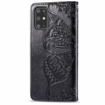 For Galaxy S20+ Butterfly Love Flower Embossed Horizontal Flip Leather Case with Bracket / Card Slot / Wallet / Lanyard(Black)
