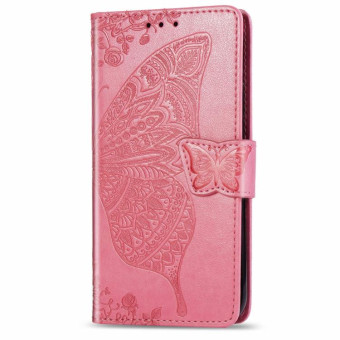 For Galaxy S20+ Butterfly Love Flower Embossed Horizontal Flip Leather Case with Bracket / Card Slot / Wallet / Lanyard(Pink)