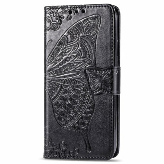 For Samsung Galaxy S20 Ultra Butterfly Love Flower Embossed Horizontal Flip Leather Case with Bracket / Card Slot / Wallet / Lanyard(Black)