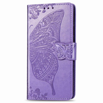 For Galaxy A71 Butterfly Love Flower Embossed Horizontal Flip Leather Case with Bracket / Card Slot / Wallet / Lanyard(Light Purple)