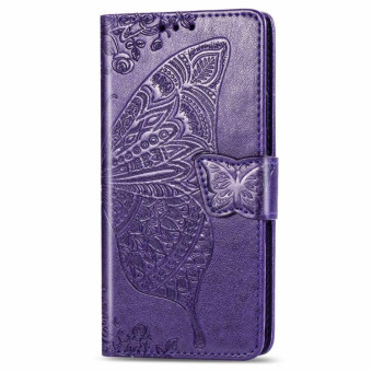 For Galaxy Note 10 Lite / A81 Butterfly Love Flower Embossed Horizontal Flip Leather Case with Bracket / Card Slot / Wallet / Lanyard(Dark Purple)