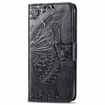For Galaxy S20 Butterfly Love Flower Embossed Horizontal Flip Leather Case with Bracket / Card Slot / Wallet / Lanyard(Black)