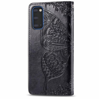 For Galaxy S20 Butterfly Love Flower Embossed Horizontal Flip Leather Case with Bracket / Card Slot / Wallet / Lanyard(Black)
