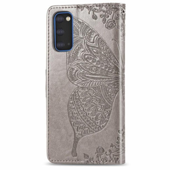 For Galaxy S20 Butterfly Love Flower Embossed Horizontal Flip Leather Case with Bracket / Card Slot / Wallet / Lanyard(Gray)