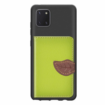 For Galaxy Note 10 Lite / A81 Leaf Buckle Litchi Texture Card Holder PU + TPU Case with Card Slot & Wallet & Holder & Photo Frame(Green)