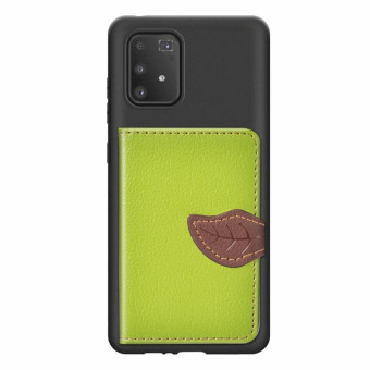 For Galaxy S10 Lite / A91  Leaf Buckle Litchi Texture Card Holder PU + TPU Case with Card Slot & Wallet & Holder & Photo Frame(Green)